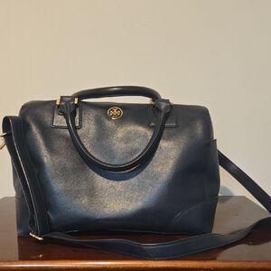 Tory Burch Navy Leather Satchel